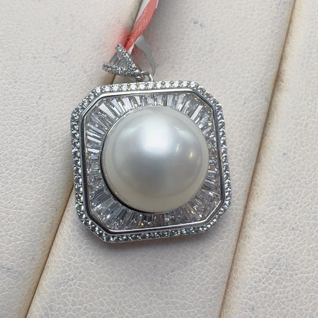 银S925镶嵌海水珍珠颈饰@@aq130