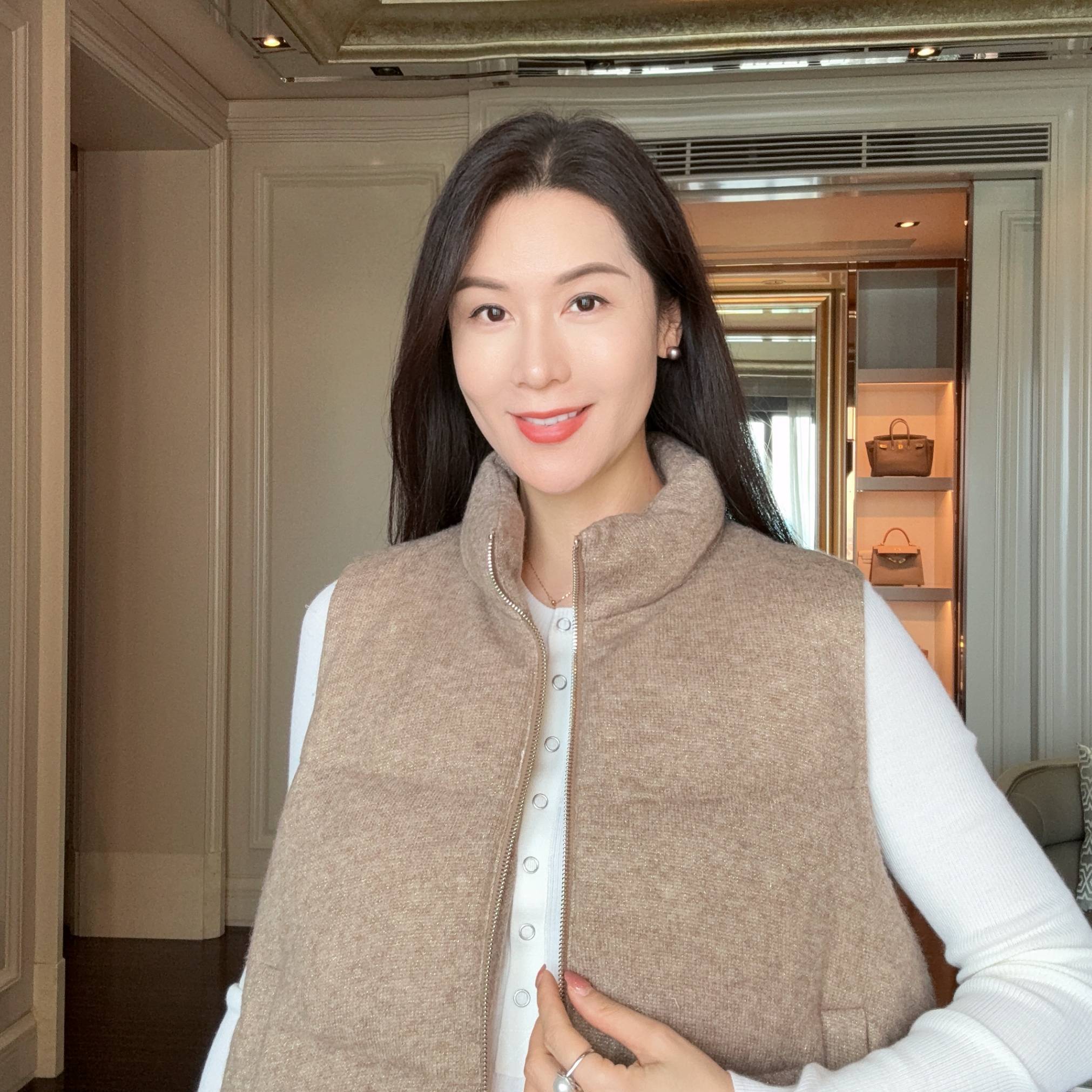 【高奢老钱】羊绒面料内充95白鹅绒保暖时尚马夹CD2168307