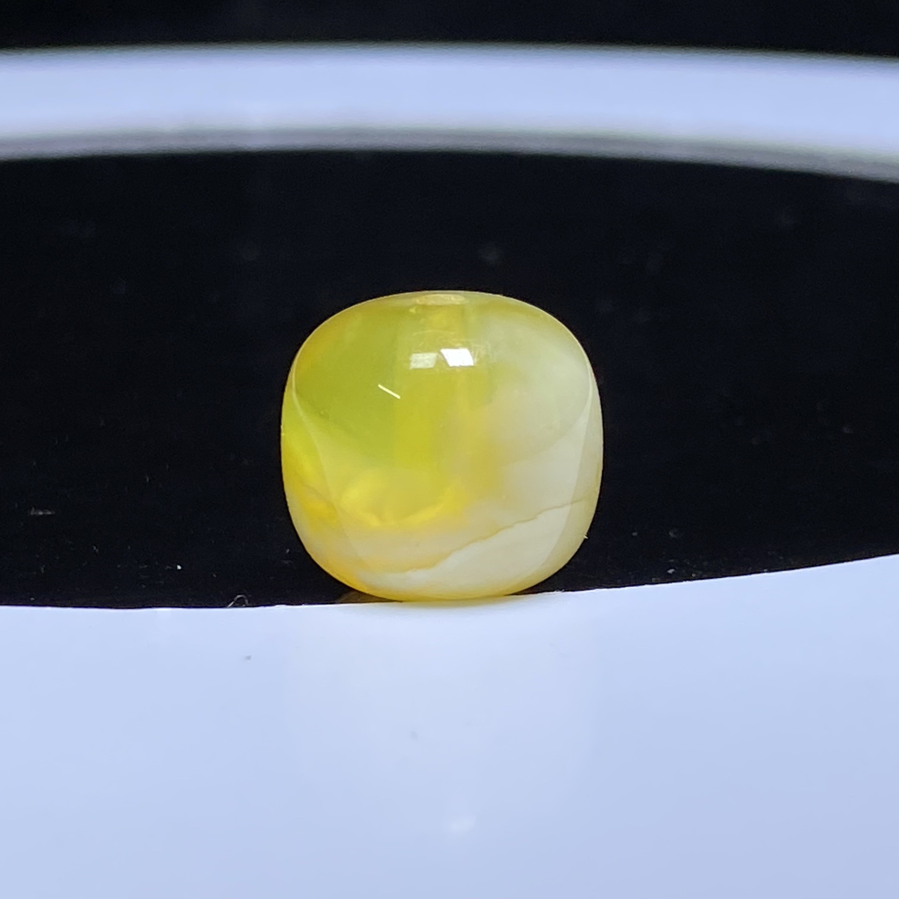 琥珀蜜蜡荧光瓷白妖花溶洞蜜蜡老型单珠13.2mm