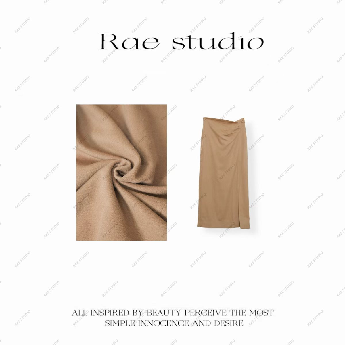 【Rae】优雅气质款高级弧形高腰秋冬百搭时尚半身裙r799