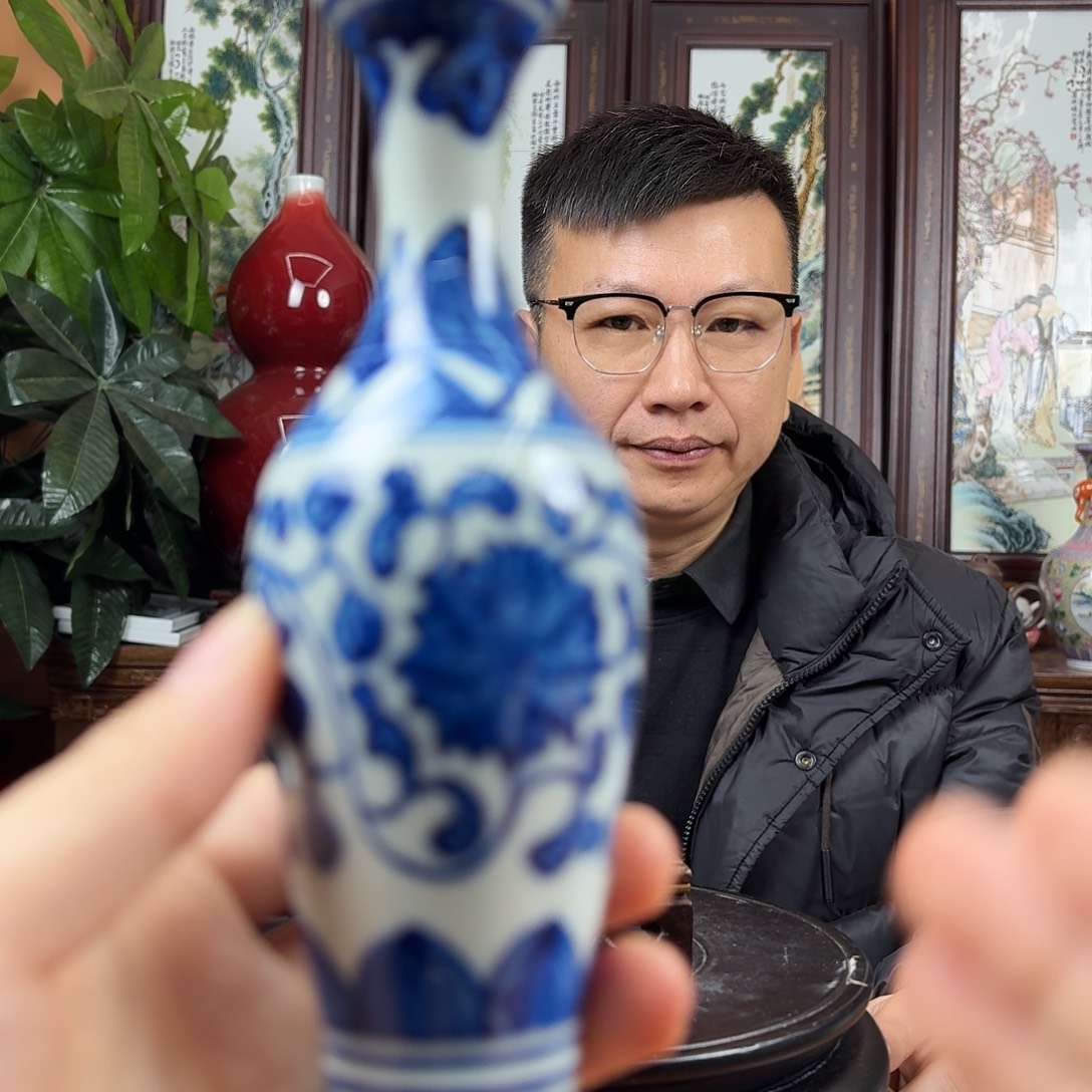 陶摆件景德镇陶瓷手工花瓶