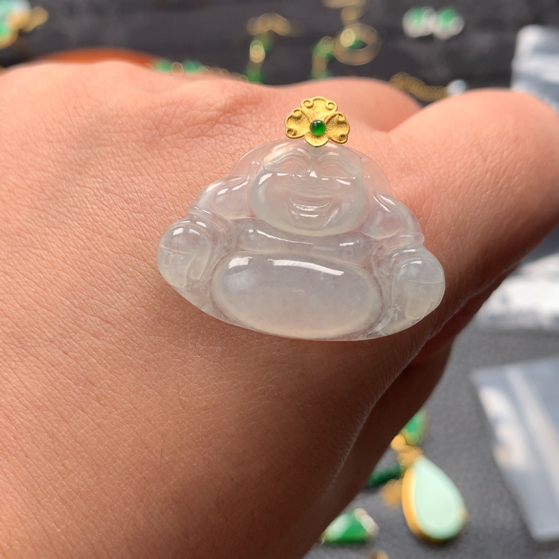 翡翠18K金镶嵌颈饰翡翠