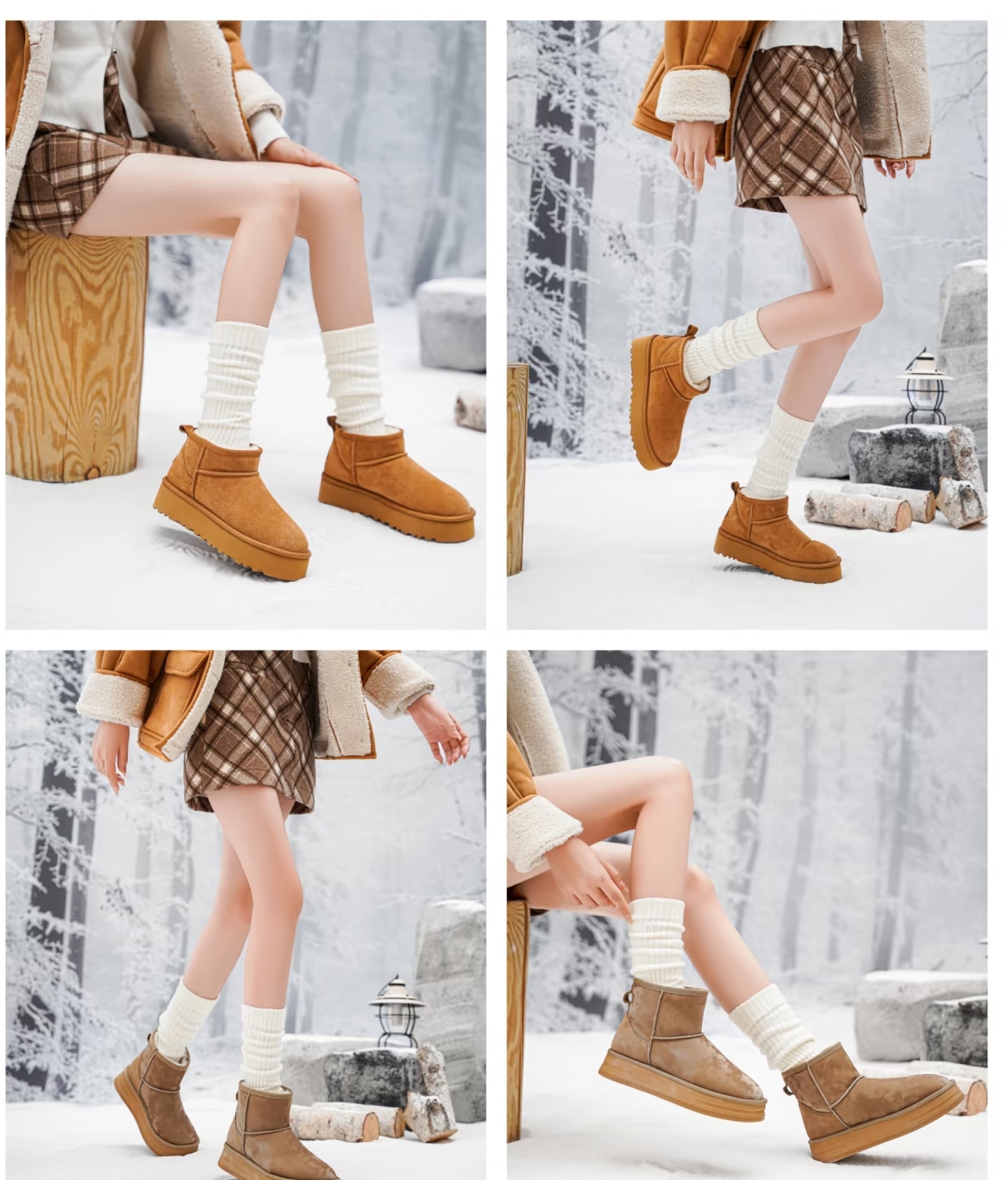 红姐扣号链接99-199冬季保暖INS风时尚雪地靴短筒4cm日系英百搭