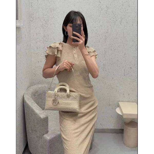 妃鱼/迪奥/丝缎、羊毛、亮片/连衣裙/95新/M2/7