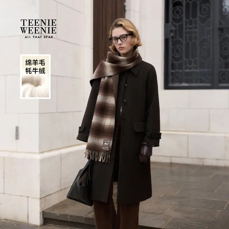 【轻绒智型通勤大衣】TeenieWeenie小熊2025冬毛呢大衣TTJW254VW2D