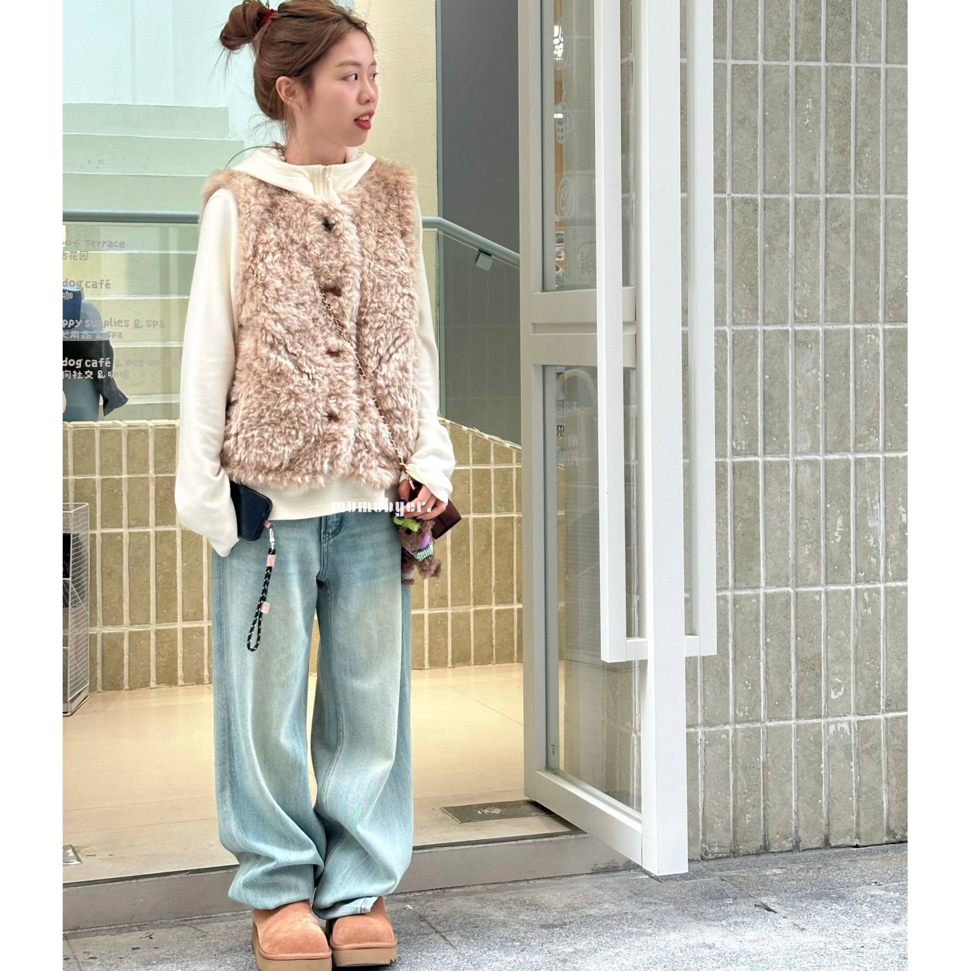 mumubyer • “温暖牧人” 正反两穿泰迪毛麂皮马甲外套