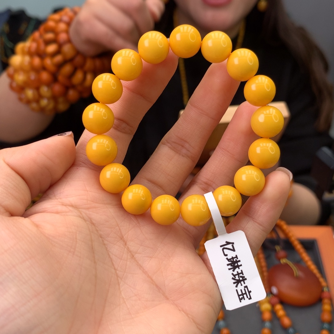 蜜蜡手串未镶嵌天然