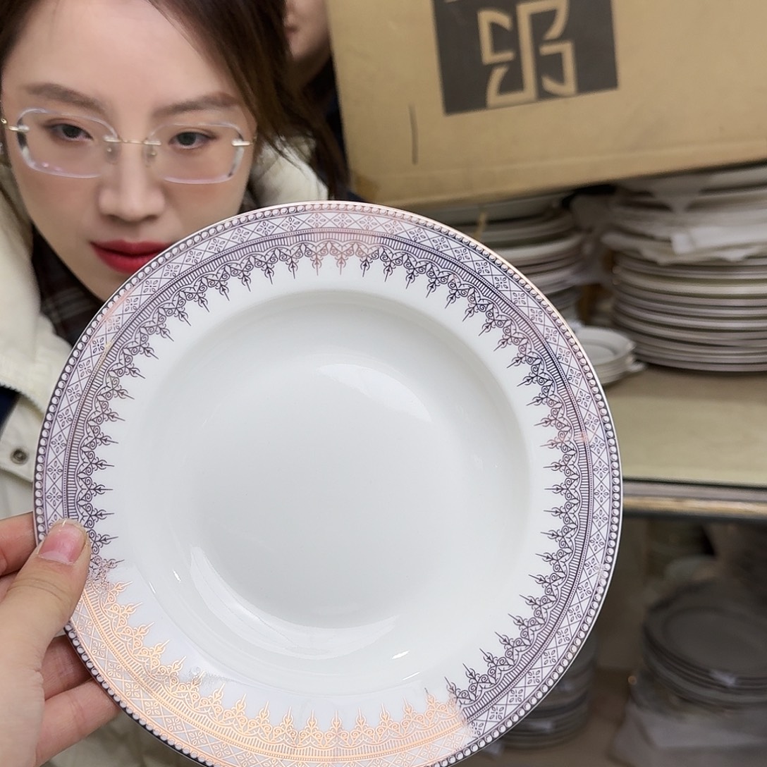 骨瓷骨瓷20cm汤盘一个瑕疵品不忒不还