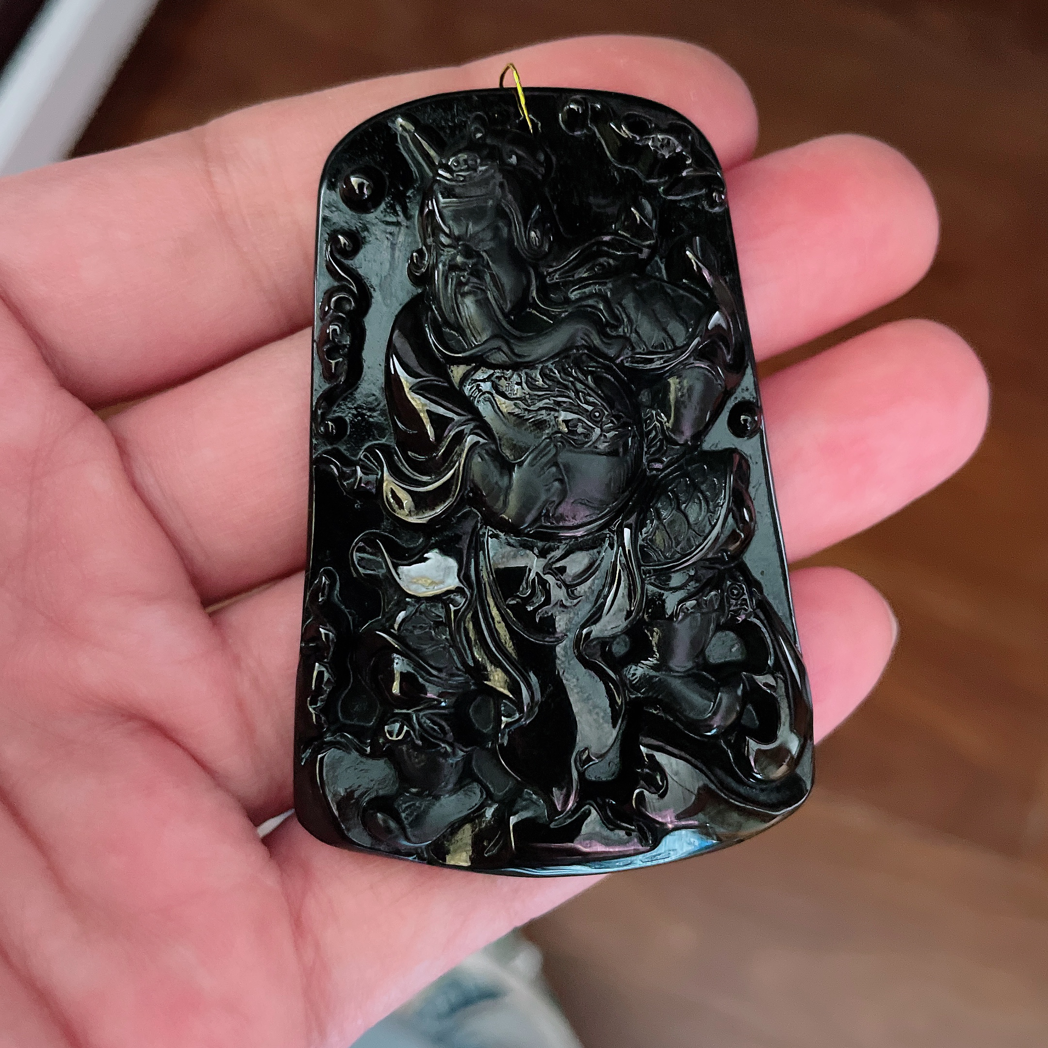 天然翡翠 关公吊坠A265