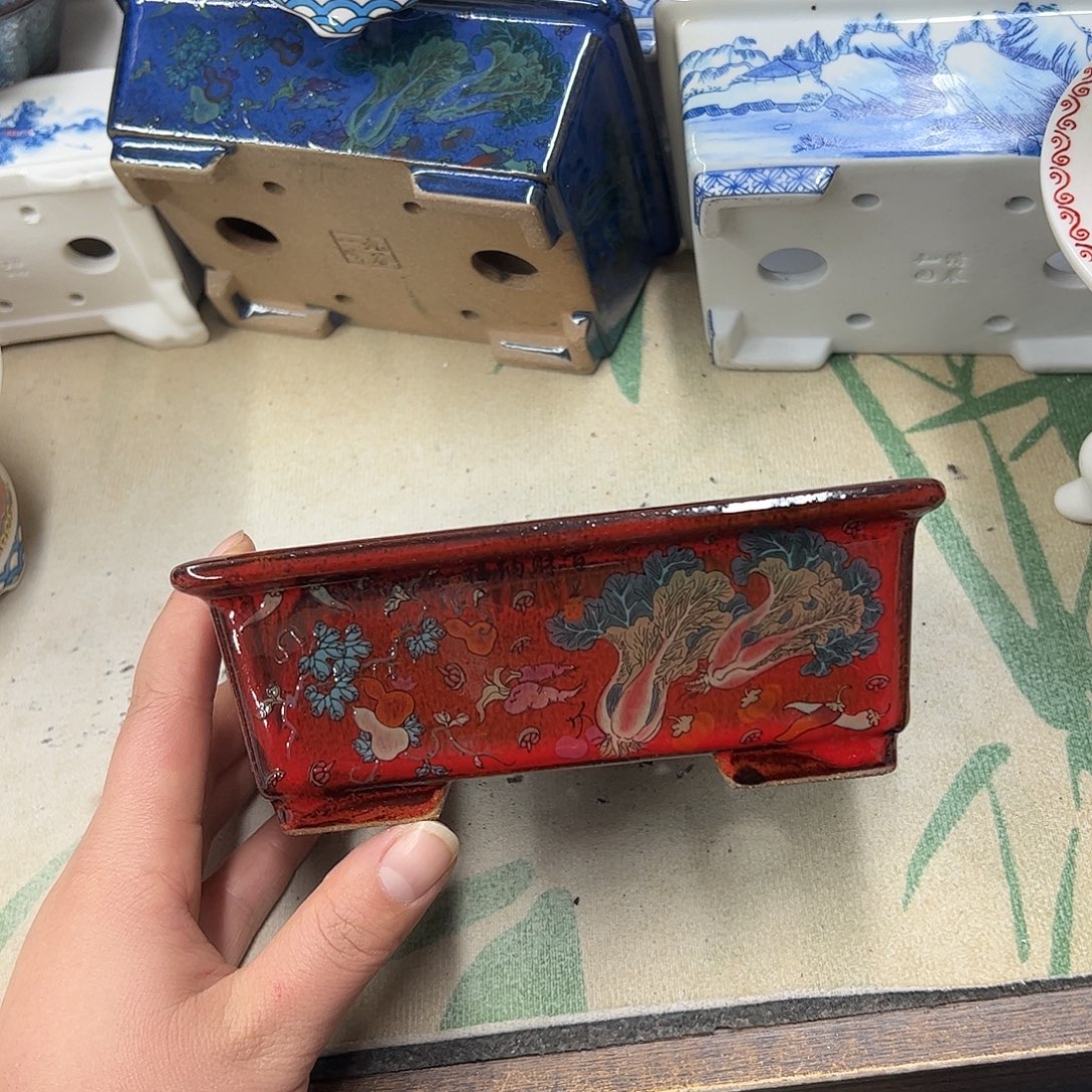 紫砂花盆445号瑕疵15/12/5cm窑变