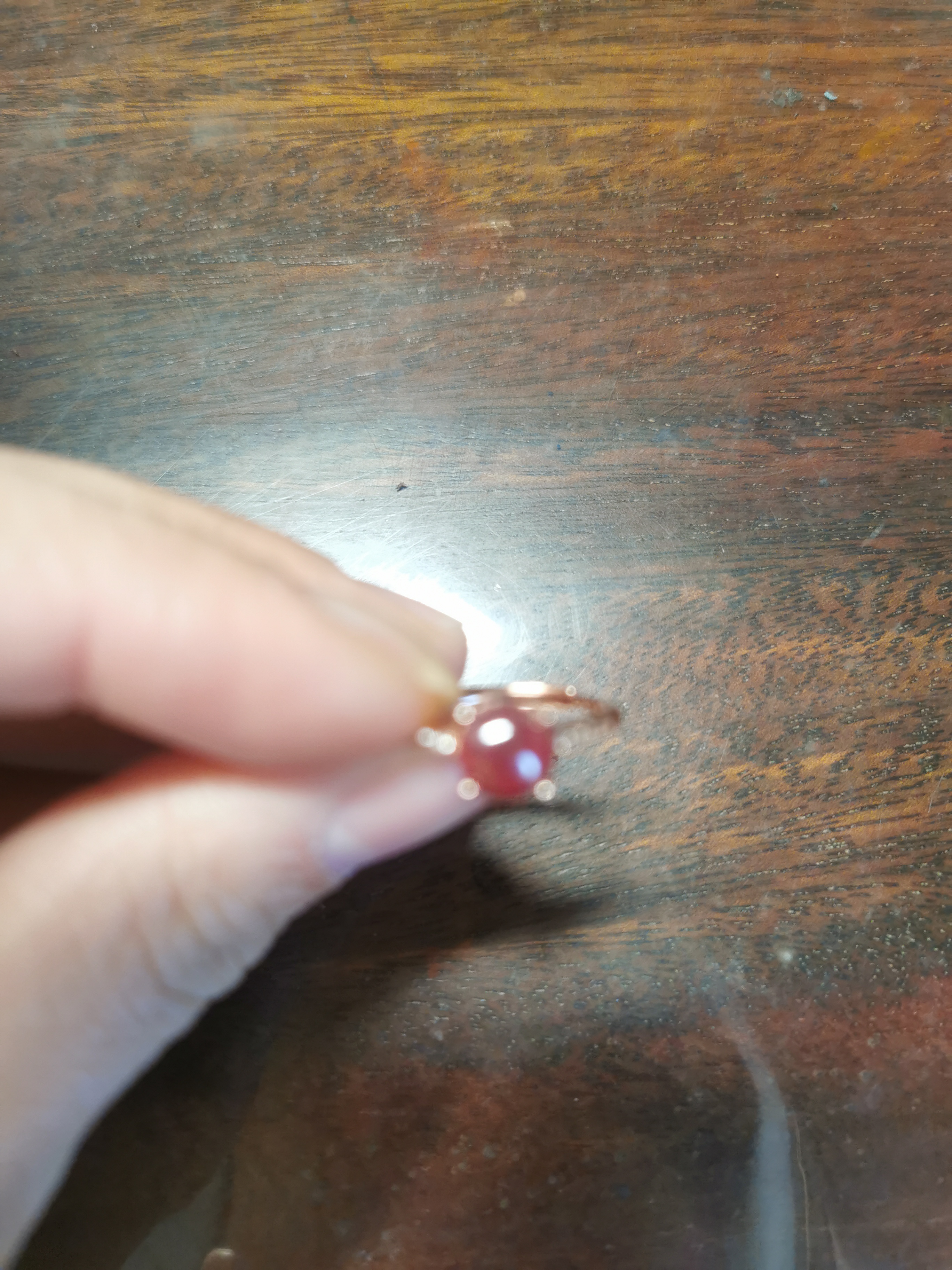 天然辰砂朱砂原矿晶体戒指