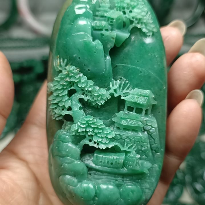 独山玉山水把玩未镶嵌