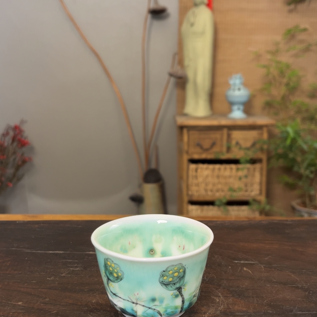 杯柴烧手工手绘陶瓷