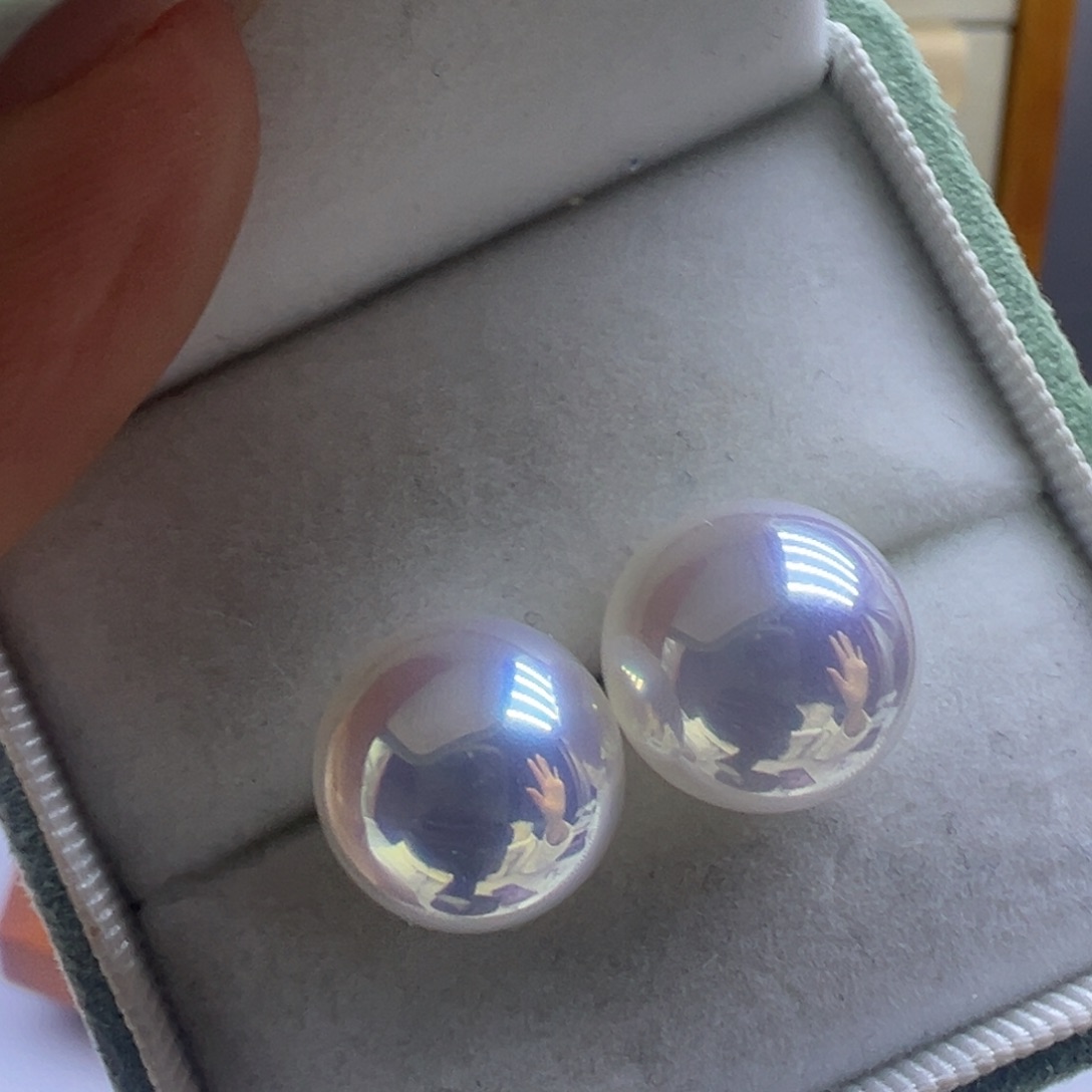 银S925镶嵌耳饰淡水珍珠