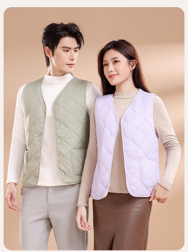 绵羊毛轻薄款V领内穿马甲保暖无袖秋冬韩式双面马夹