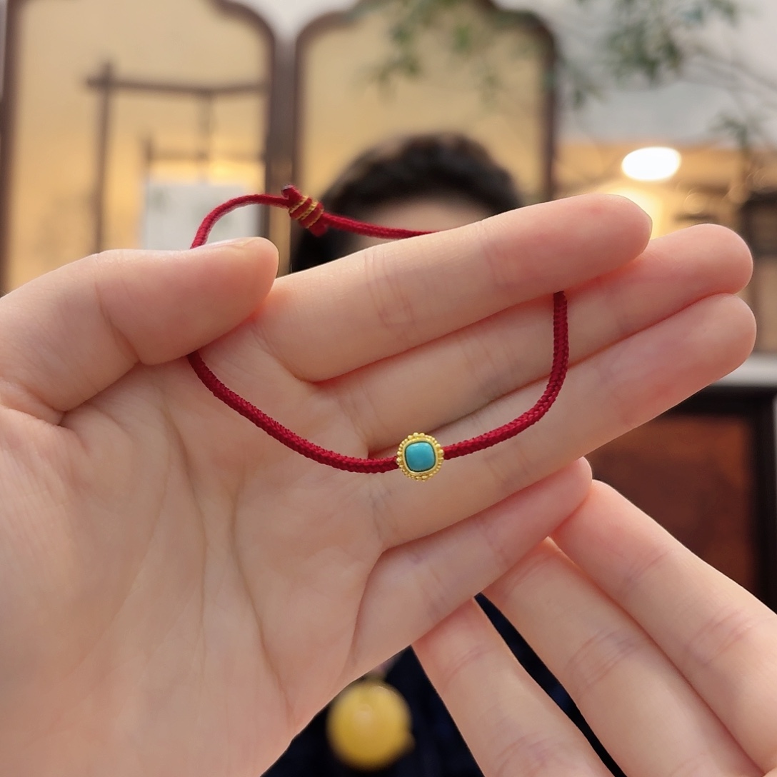 绿松石18K金镶嵌手绳