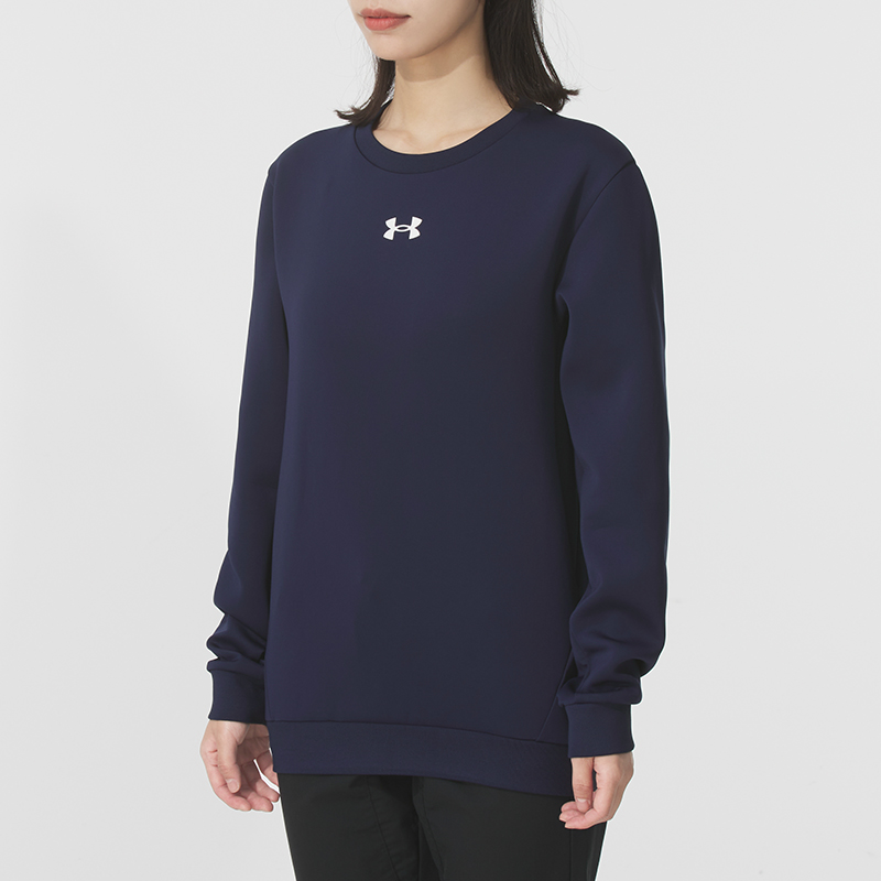 UA安德玛卫衣男装女装新款情侣跑步运动服圆领时尚休闲简约套头衫