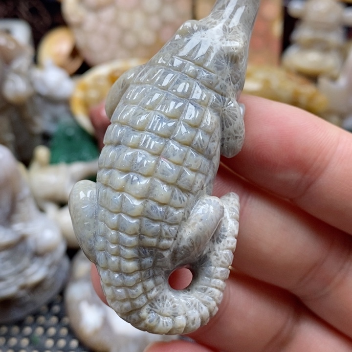 硅化珊瑚（珊瑚玉）颈饰未镶嵌