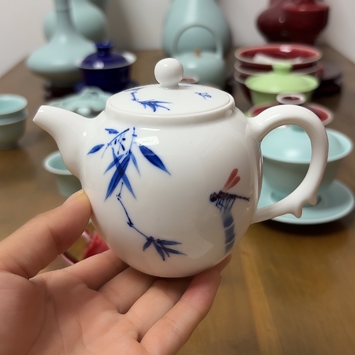 摆件景德镇高温陶瓷茶壶