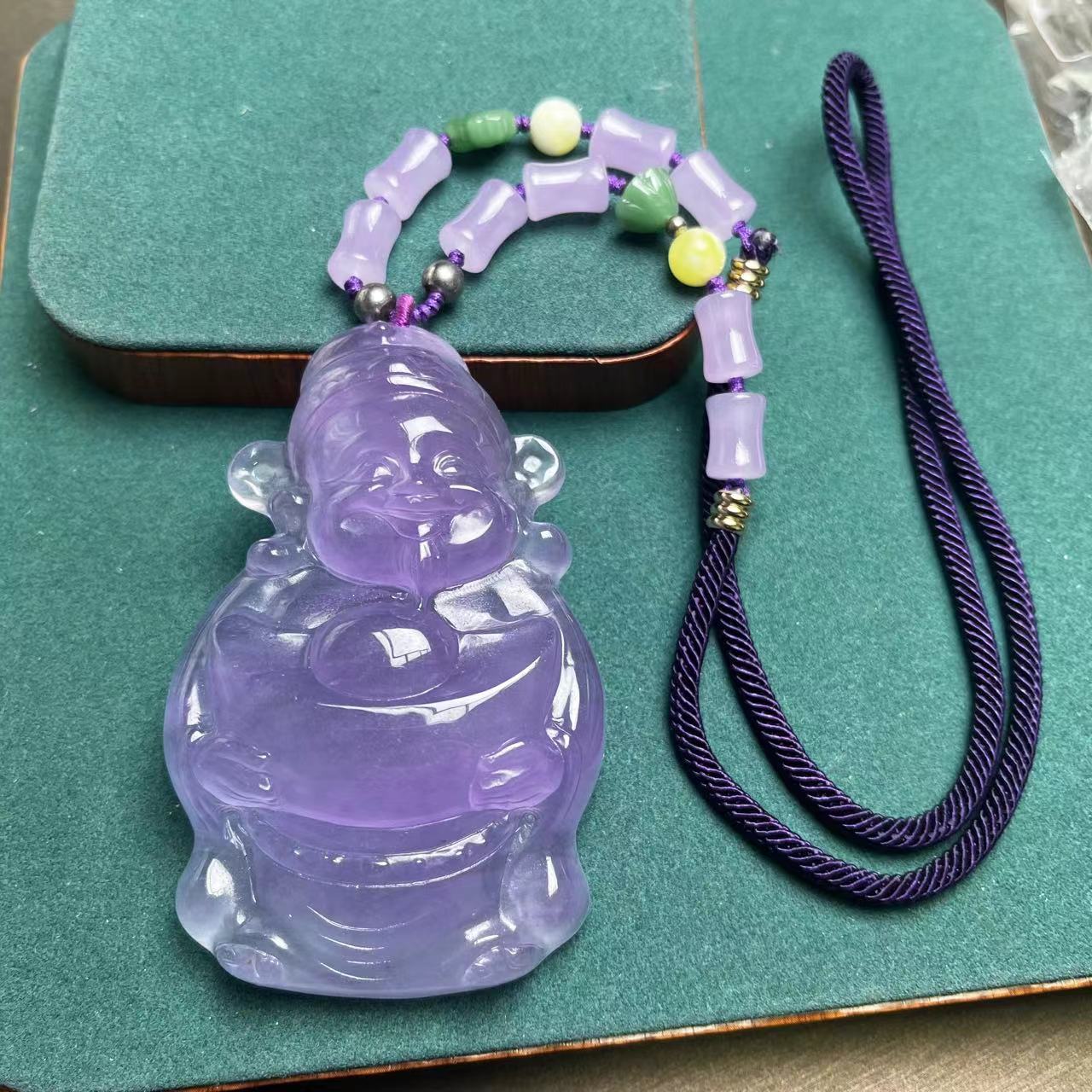 主播推荐吊坠 紫雕刻财神吊坠A1234