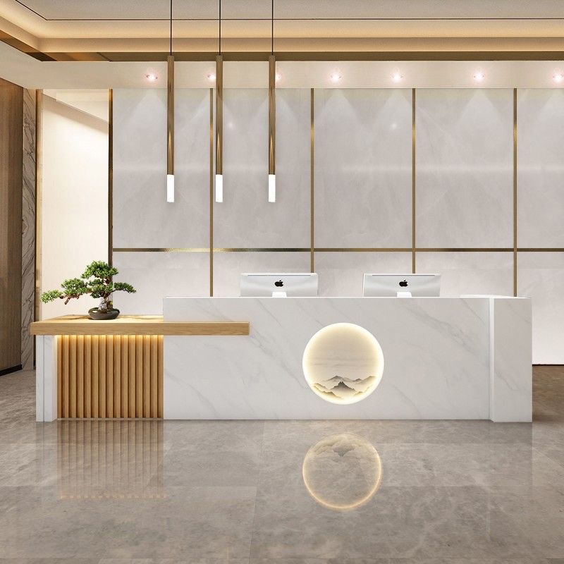 轻奢烤漆前台接待台适用于酒店美容院服装店餐饮店民宿吧台收银台