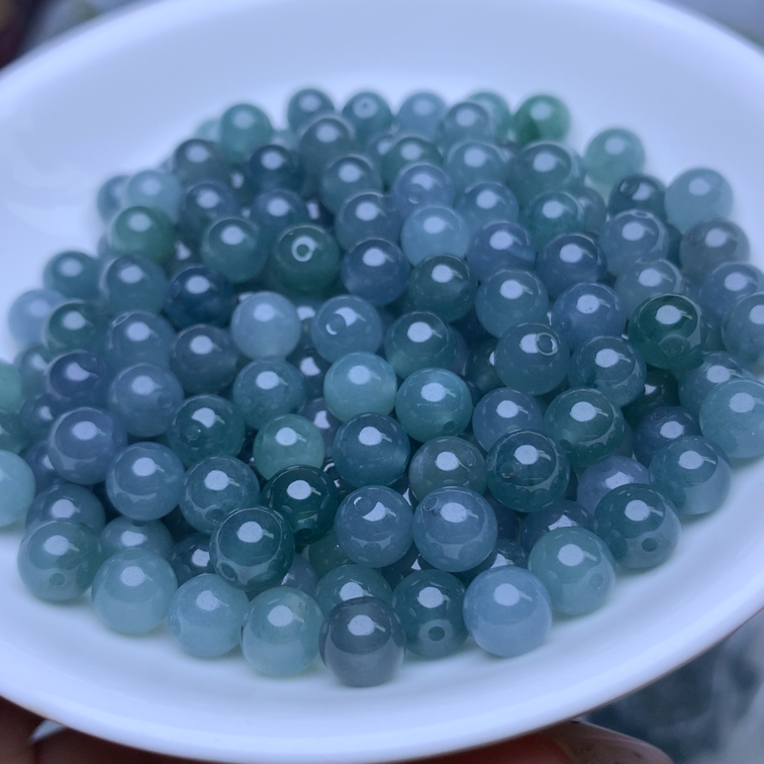 散珠翡翠卡6.8冰透蓝水33个单圈