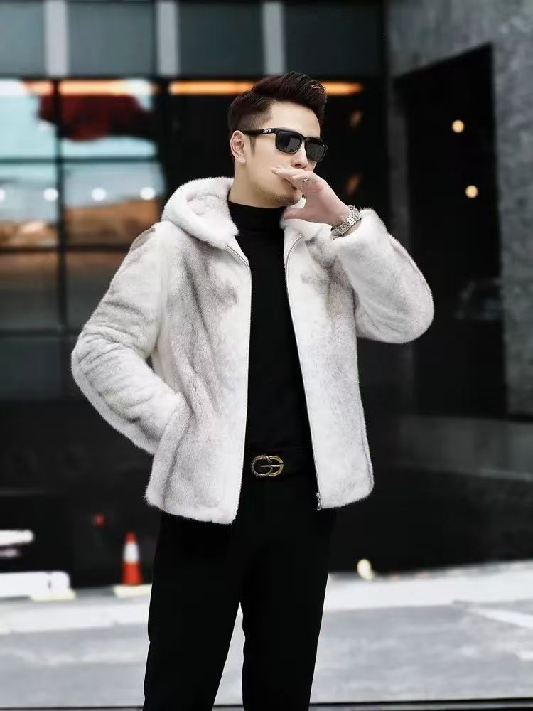 保暖升级【白色貂绒】男士新款貂绒外套加厚秋冬保暖抗寒零下30度