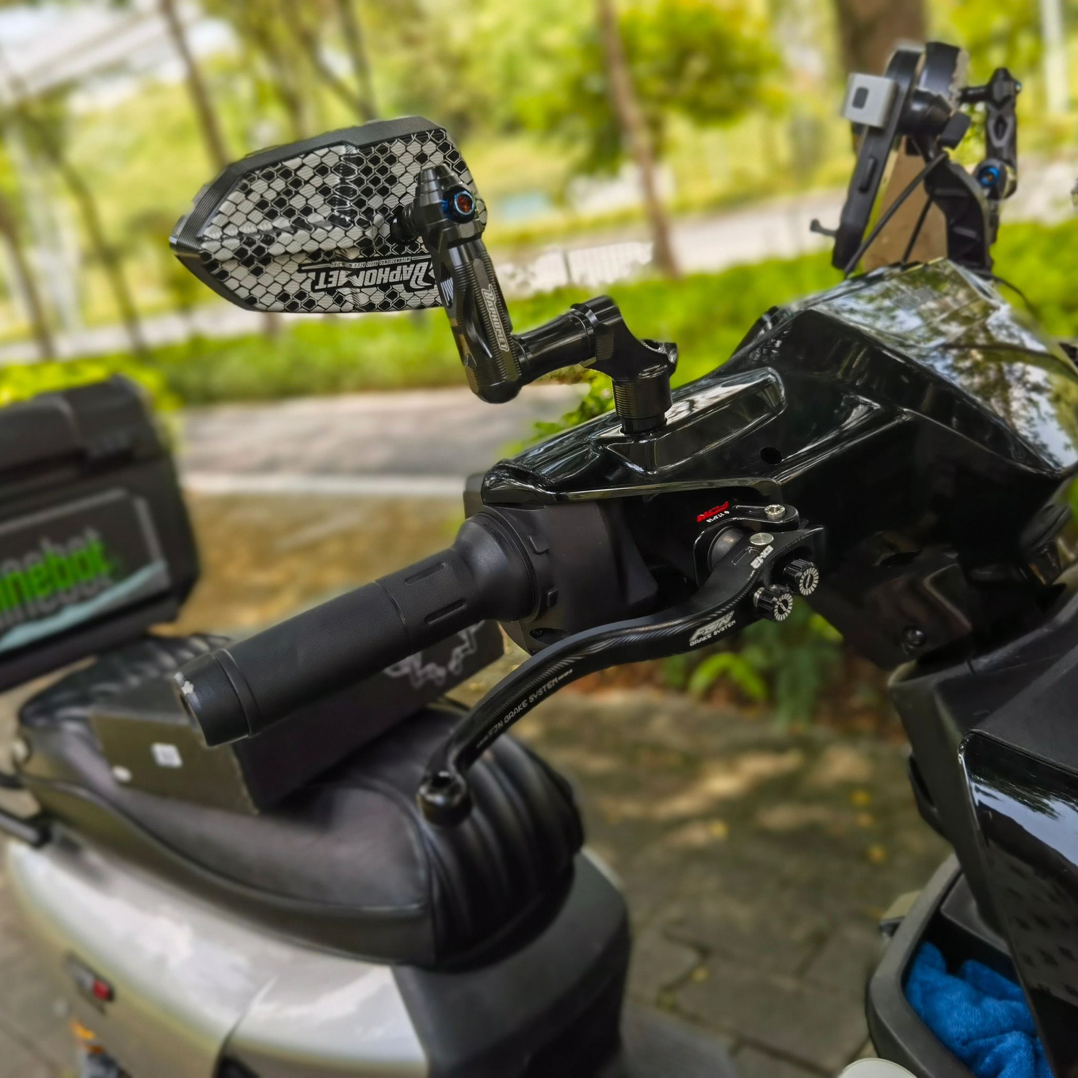 适用极核AE4Max AE4 AE8 AE5iPro改装巴风特后视镜手里剑蜂窝网镜
