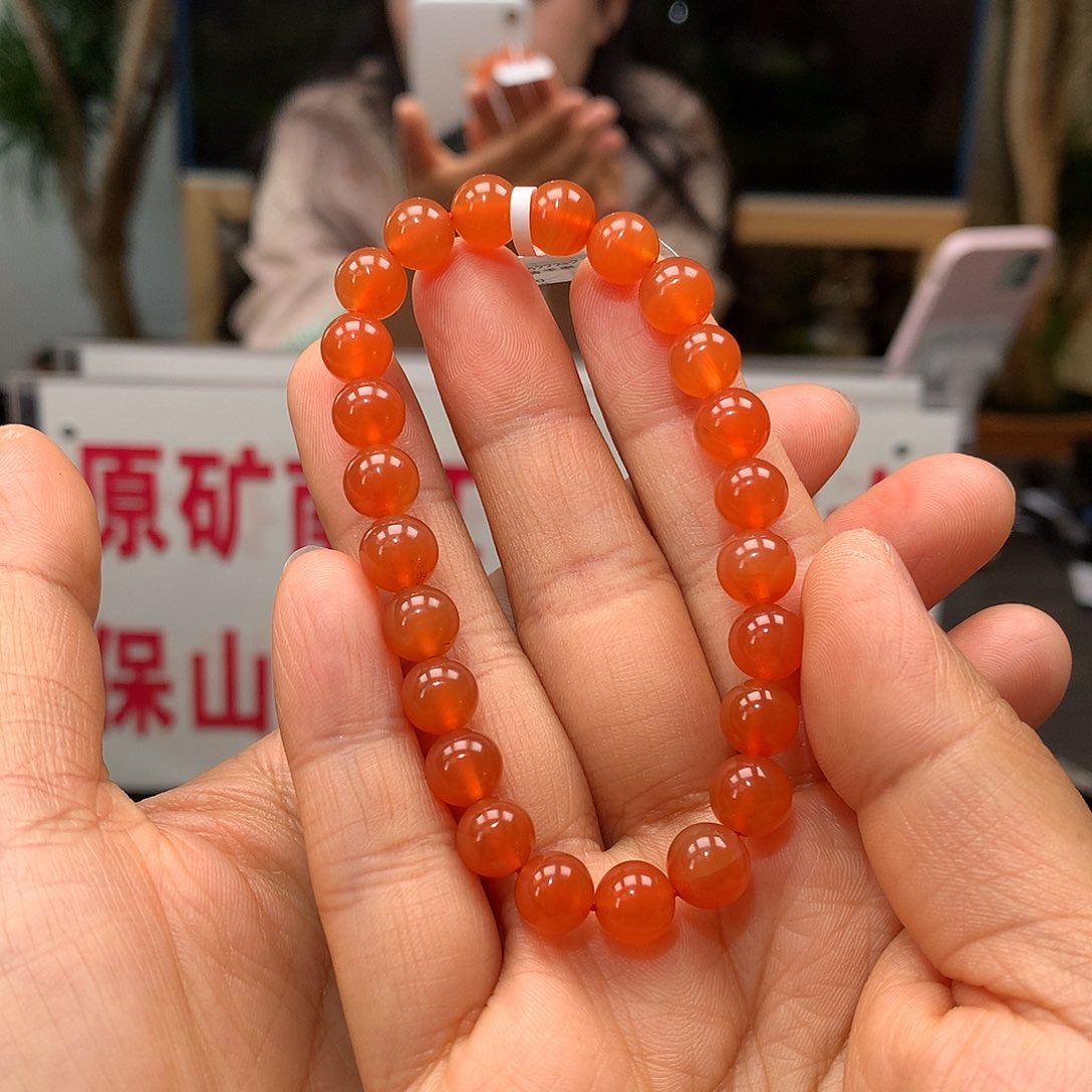 南红玛瑙南红7mm冰黄手串未镶嵌