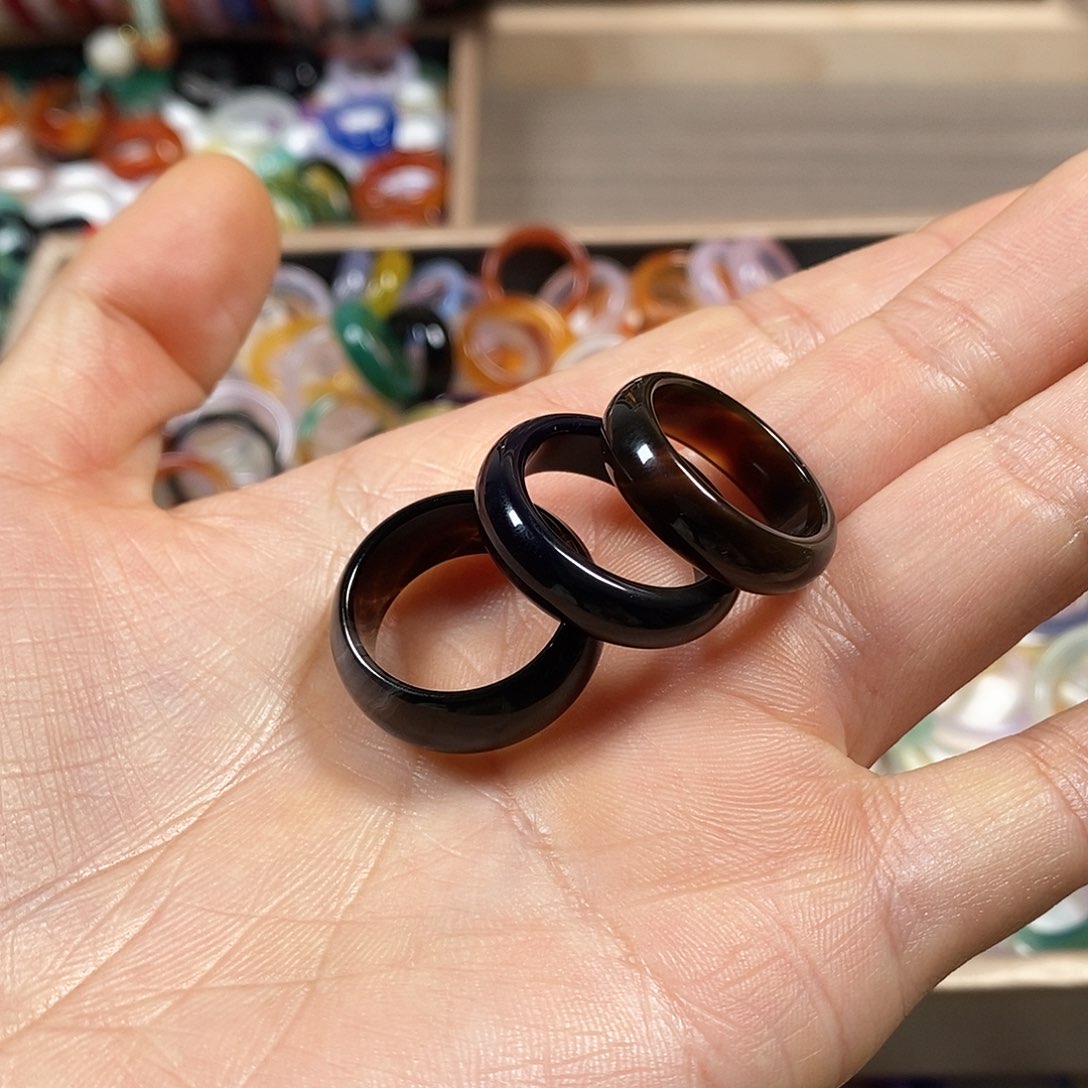 玛瑙/玉髓戒指未镶嵌崇*