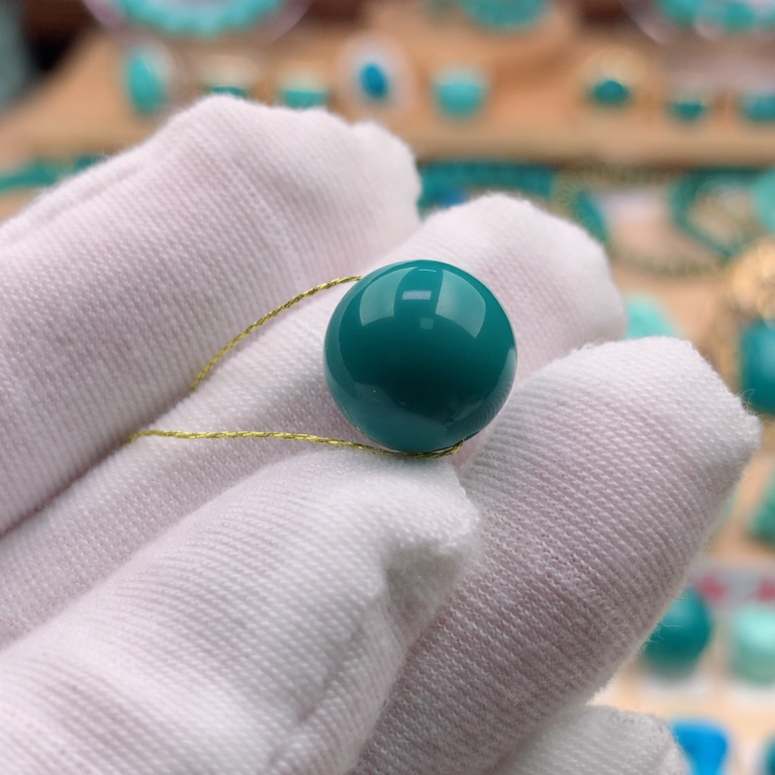 绿松石珠宝奇石未镶嵌12mm