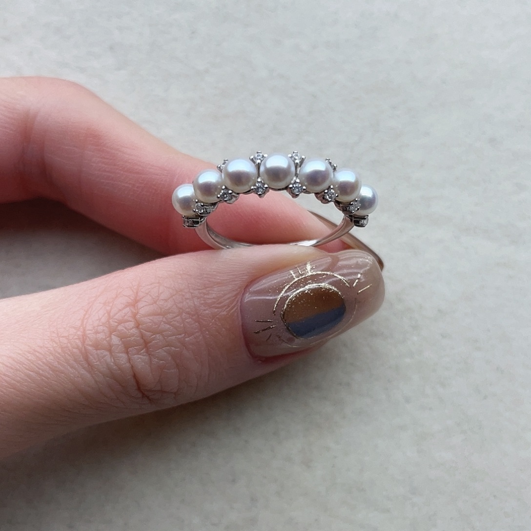 戒指35淡水珍珠银S925镶嵌