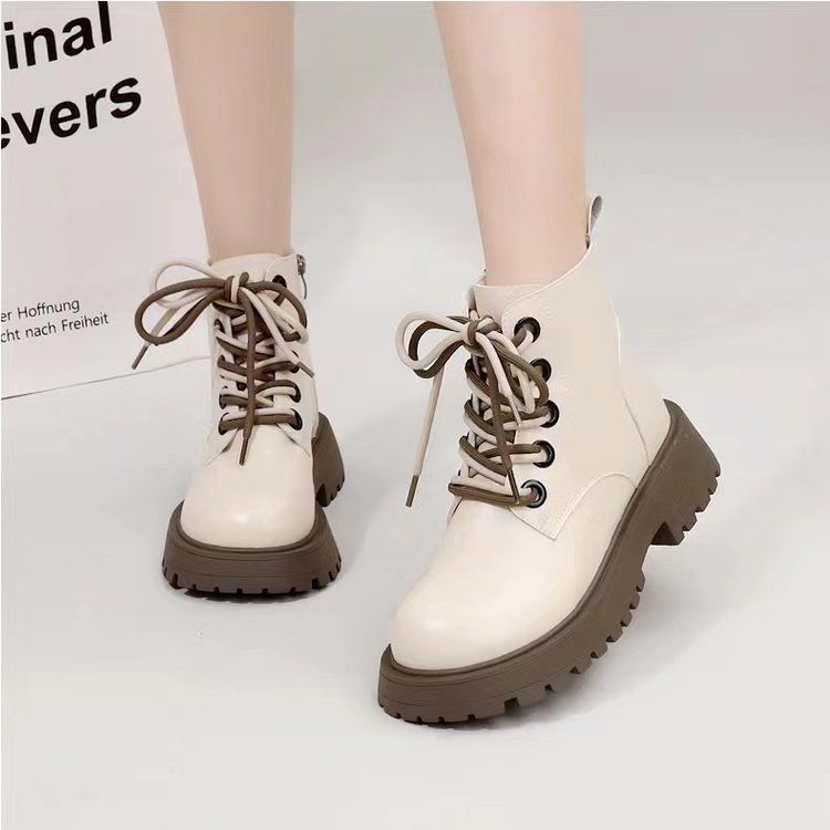 2036女秋冬新款时尚马丁靴加绒爆款百搭秋季英伦中学生马丁靴女款