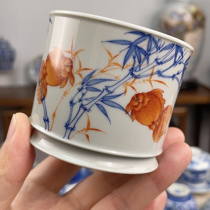 景德镇手绘青花主人杯80容量