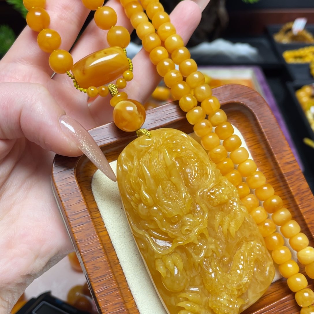 蜜蜡颈饰未镶嵌项链