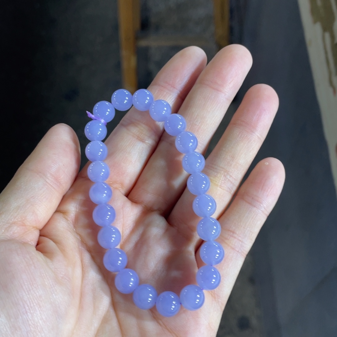 翡翠未镶嵌颈饰紫手串