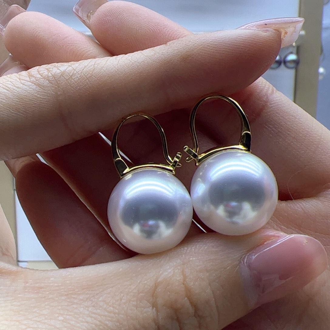 淡水珍珠耳饰银S925镶嵌