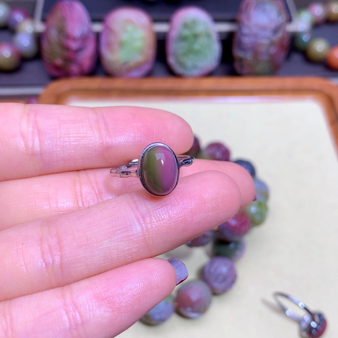 玛瑙戒指/指环银S925镶嵌好****）盐源
