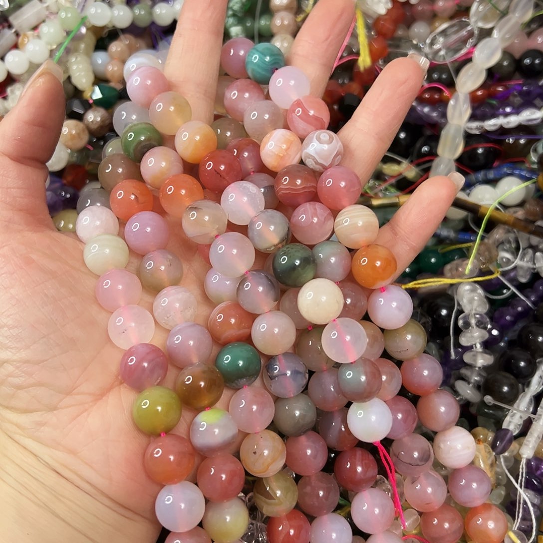 玛瑙/玉髓合金珠宝半成品，卡12蜜桃盐源一条