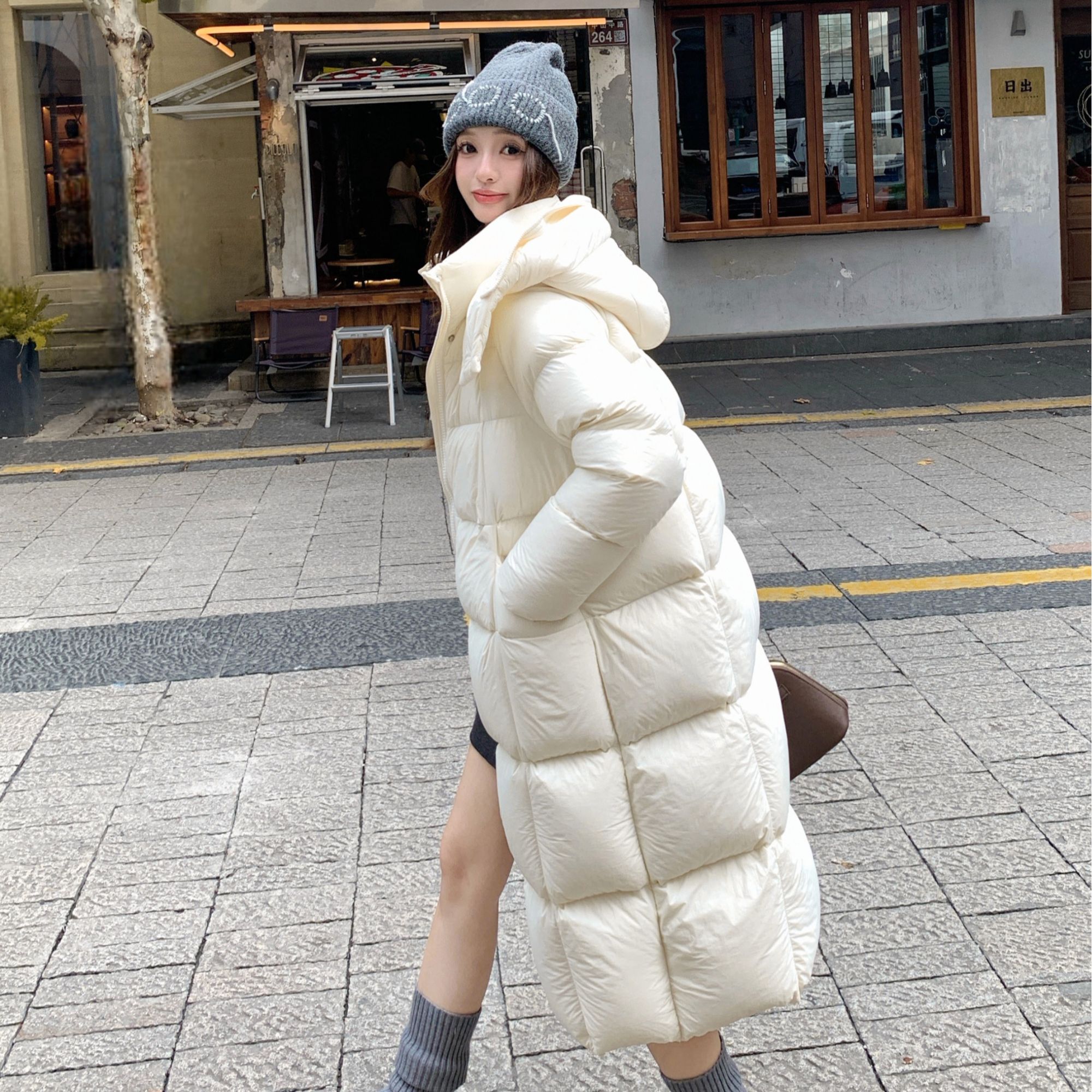 2025长款泡芙加厚连帽白鸭绒羽绒服QQ-9908