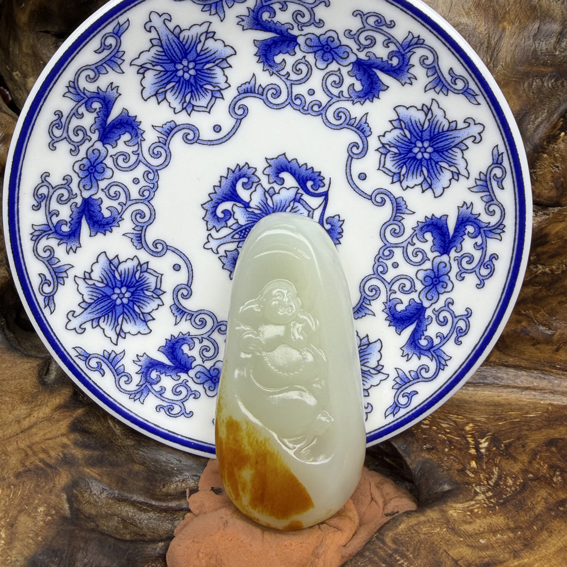 新疆和田玉，佛公挂件，44克