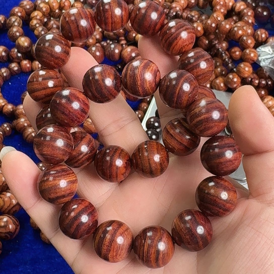 黄花梨/降香黄檀手串/手链臻品满虎皮纹1.8规格海黄手串