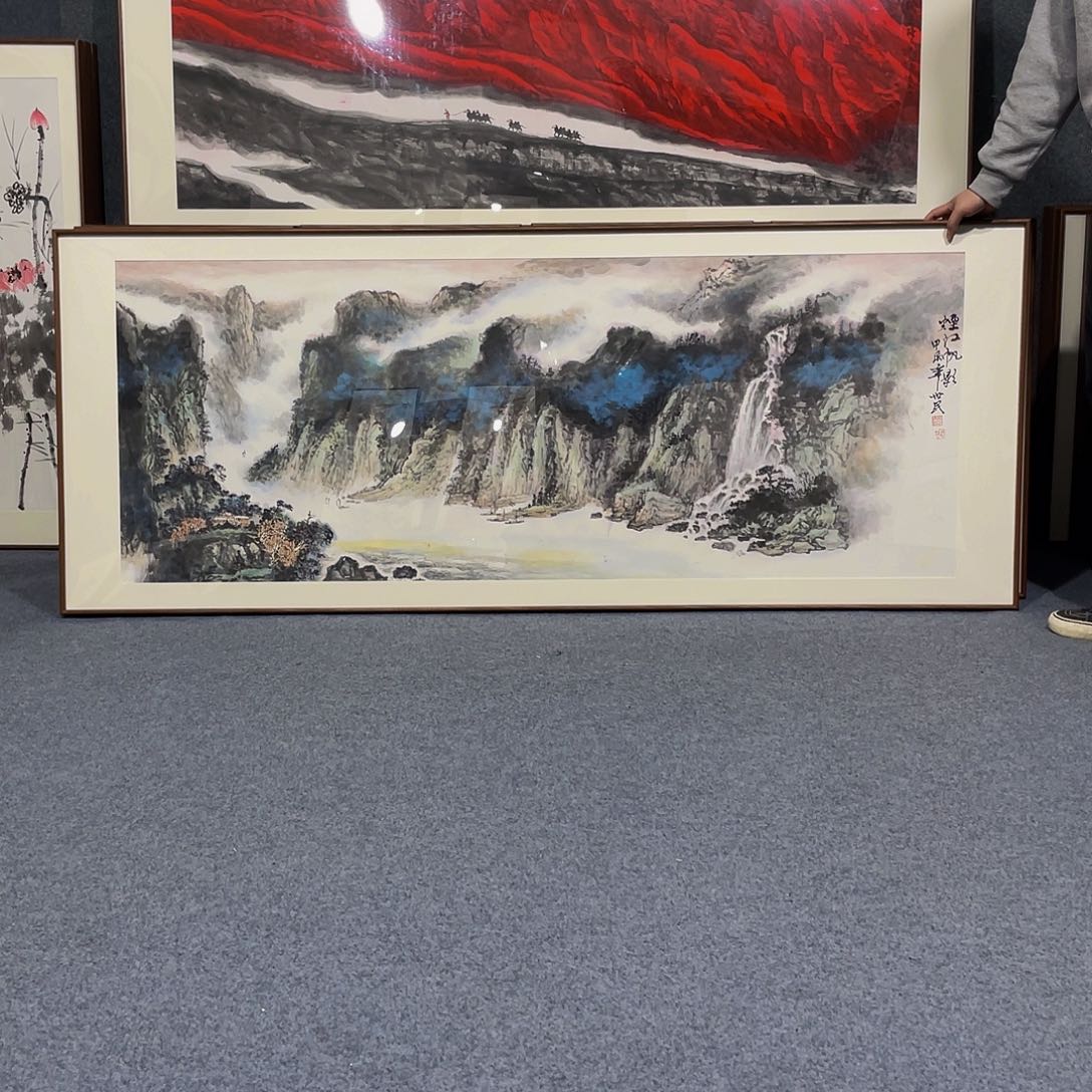 国画手绘作品带框