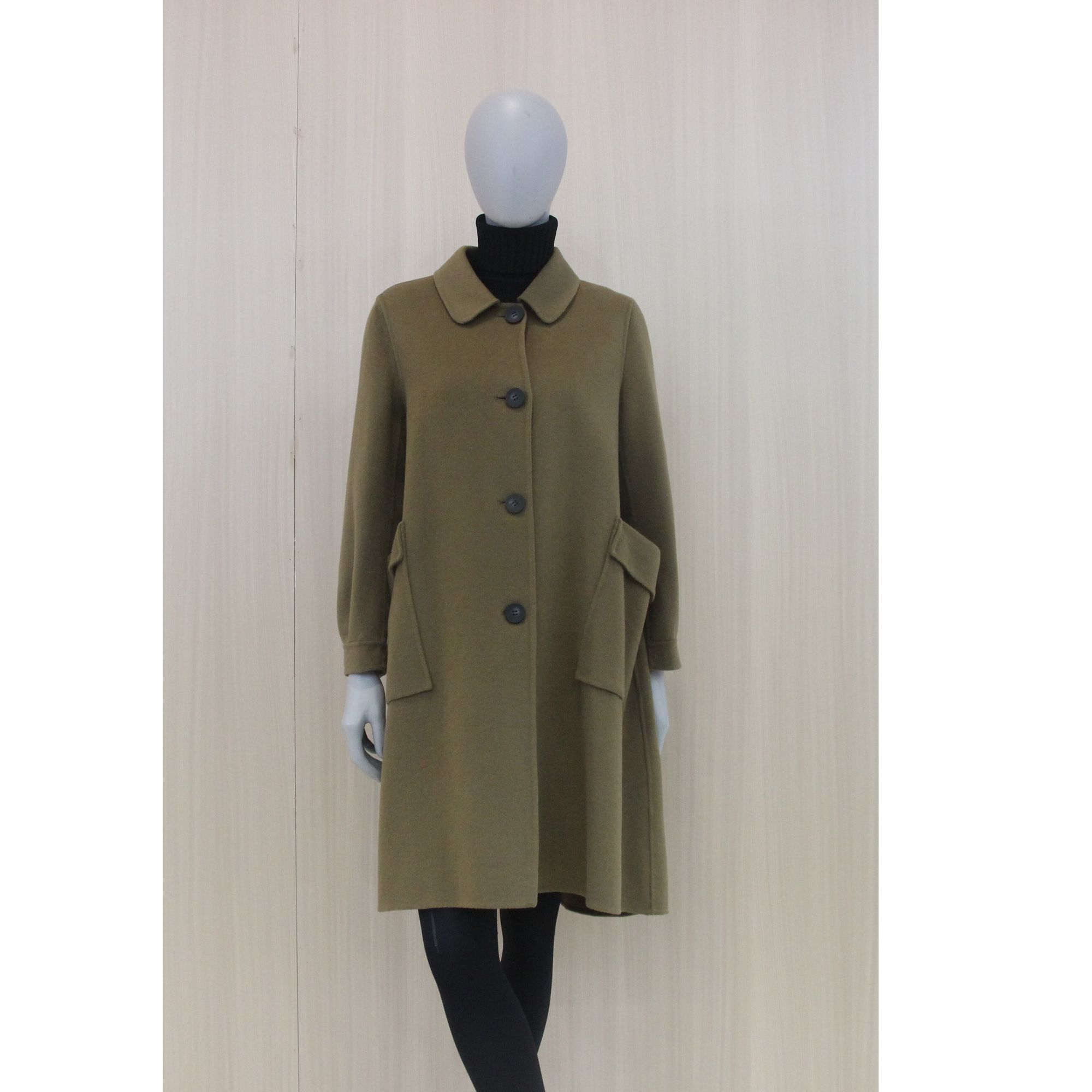 DB1168秋季外套中长款常规休闲毛呢外套韩版翻领呢