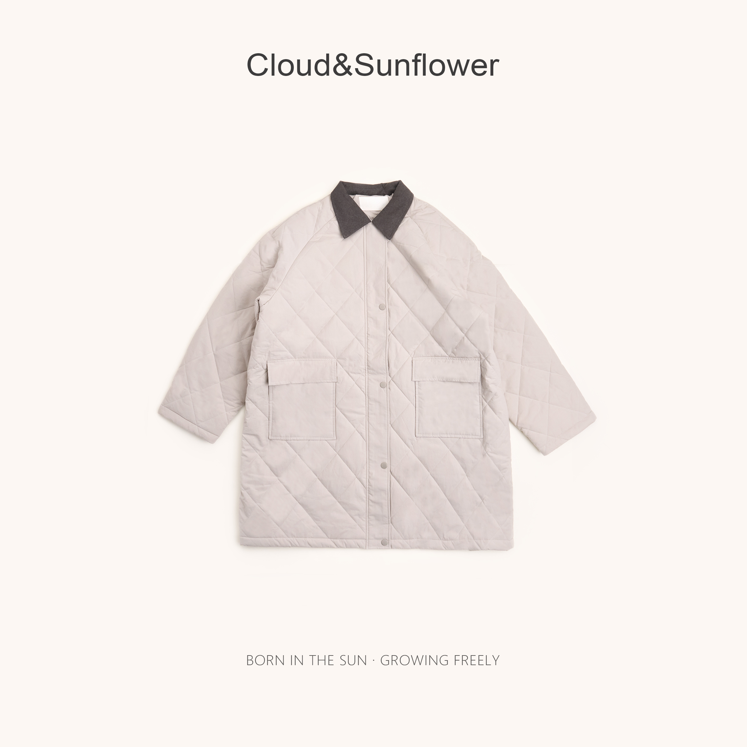 【云朵小葵】亲子冬季新款年款翻领中长款休闲外套20254