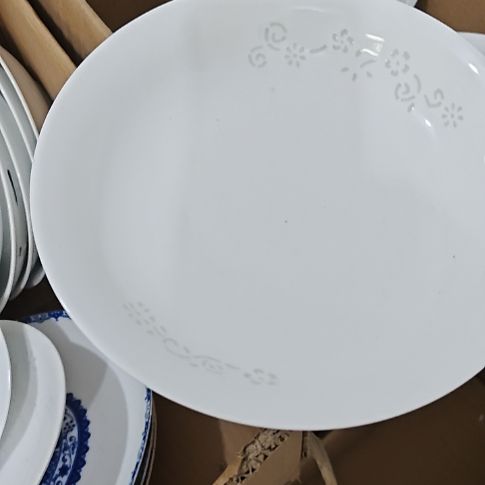 瓷玲珑白色8寸盘8个微瑕疵