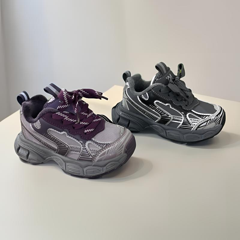 富宝龙儿童加绒防滑软底男童女童潮款休闲百搭魔术贴运动鞋623