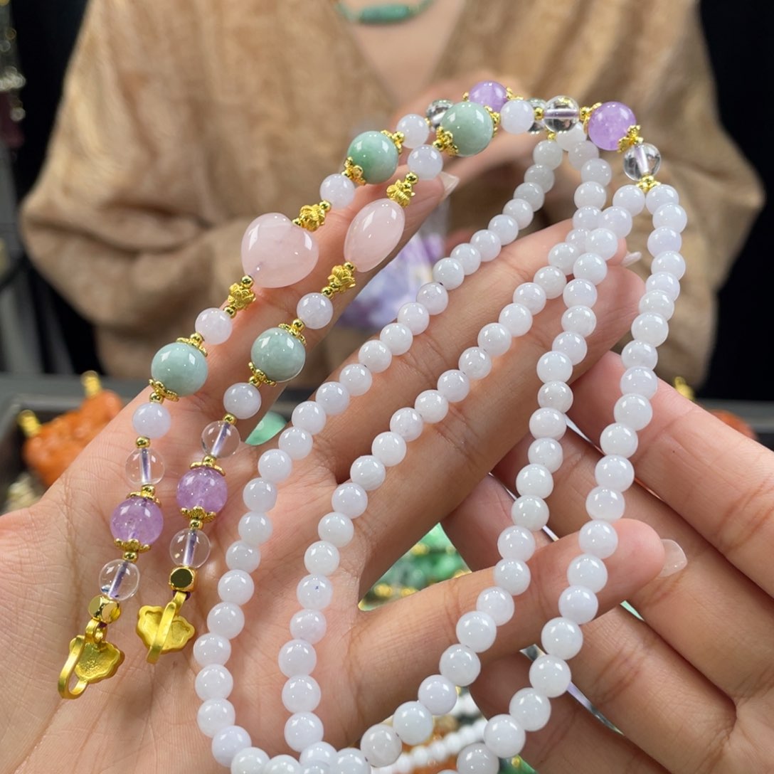 翡翠颈饰未镶嵌代编织