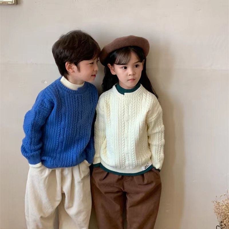 套头加厚女童儿童宝宝毛衣针织新款上衣男童秋冬针织衫打底衫