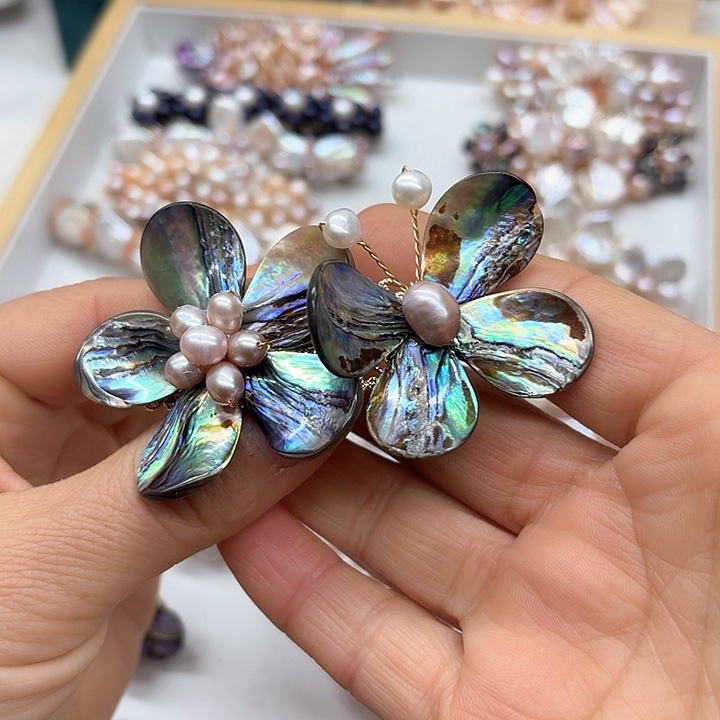 淡水珍珠发饰银S925镶嵌